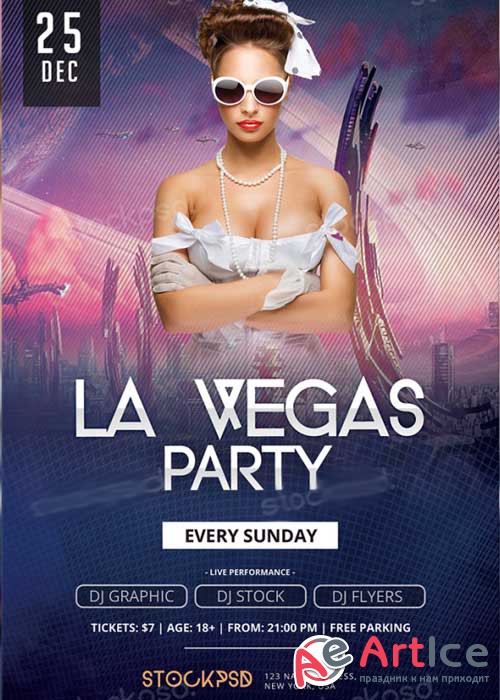 La Vegas Party PSD V12 Flyer