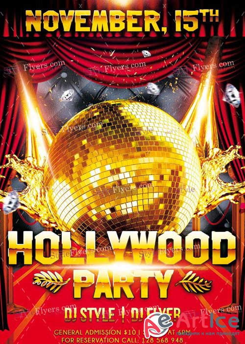 Hollywood Party PSD V8 Flyer Template