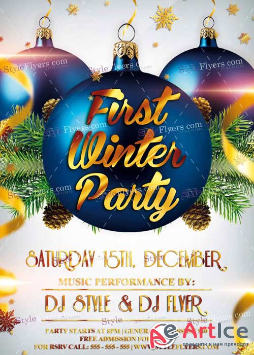 First Winter Party PSD V8 Flyer Template