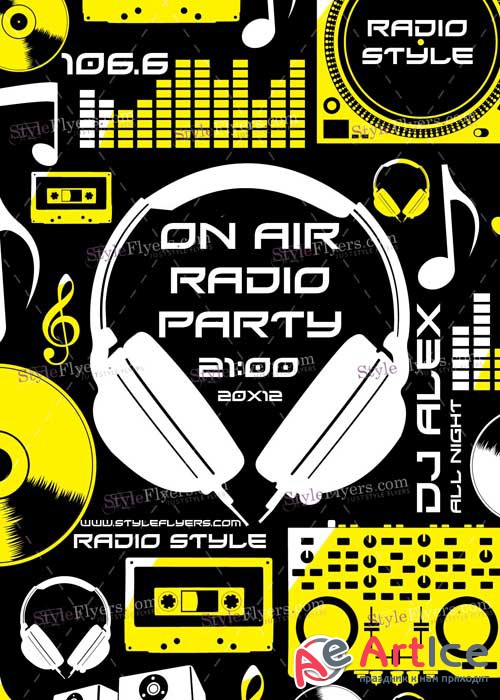 On Air Radio Party PSD V7 Flyer Template