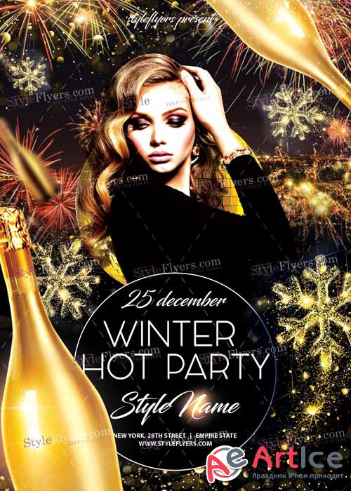 Winter Hot Party PSD V14 Flyer Template