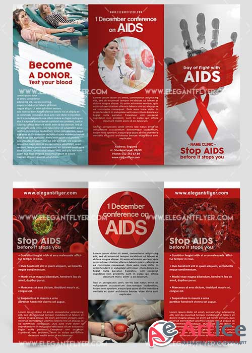 Day of Fight with AIDS Premium Tri-Fold PSD V1 Brochure Template
