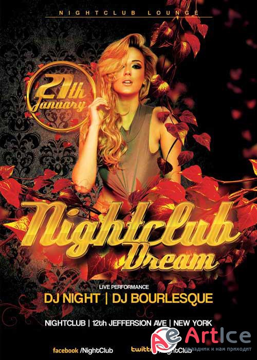Red Nightclub Party V4 Flyer Template
