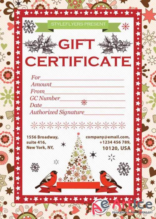 Gift Certificate PSD V2 Flyer Template with Facebook Cover