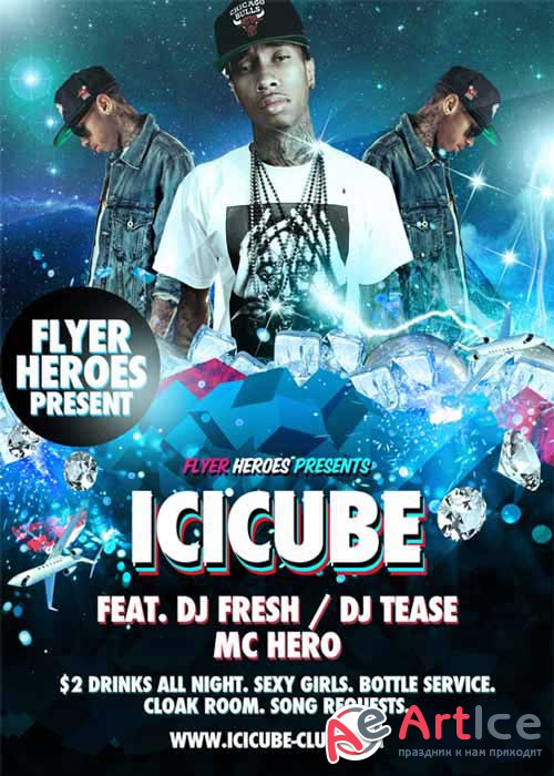Icy Cube Hip Hop V5 Flyer Template