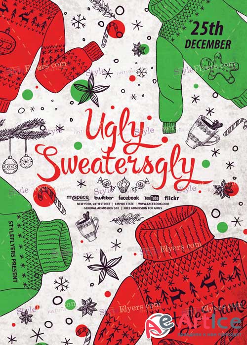 Ugly Sweaters PSD V11 Flyer Template