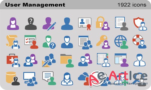 User Management Set - Pure Flat Toolbar Stock Icons