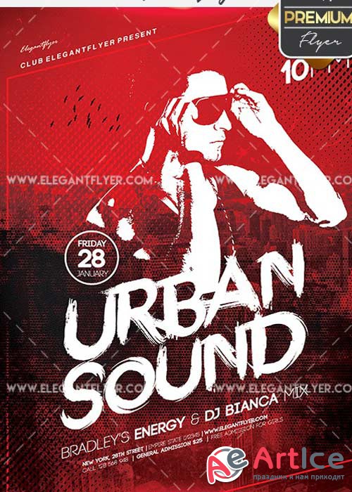 Urban Sound Flyer PSD V02 Template + Facebook Cover