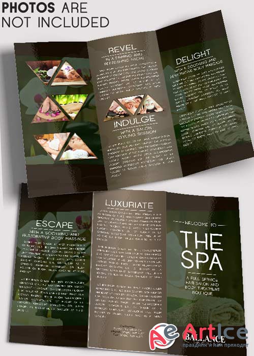 Spa Salon Tri-Fold Brochure PSD V1 Template