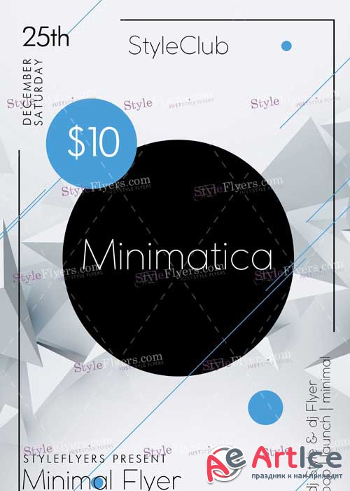 Minimatica Minimal Party V1 PSD Flyer Template