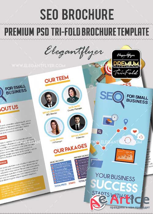SEO Premium Tri-Fold PSD V10 Brochure Template