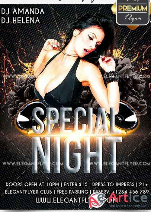 Special Night Flyer PSD V10 Template + Facebook Cover