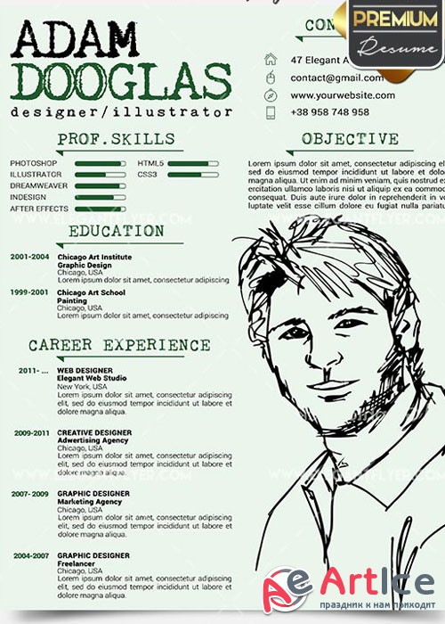 Sketch Resume V7 CV PSD Templates