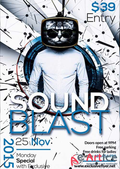 Sound Blast V7 Premium Flyer Template + Facebook Cover