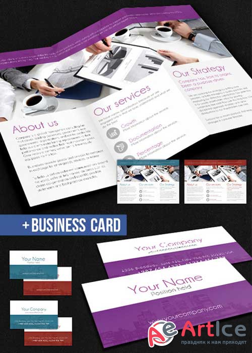 Business Tri-Fold Brochure PSD V8 Template