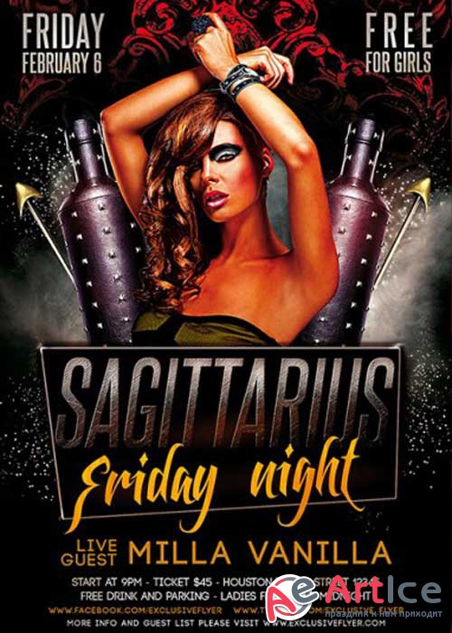 Sagittarius Friday Night V11 Premium Flyer Template