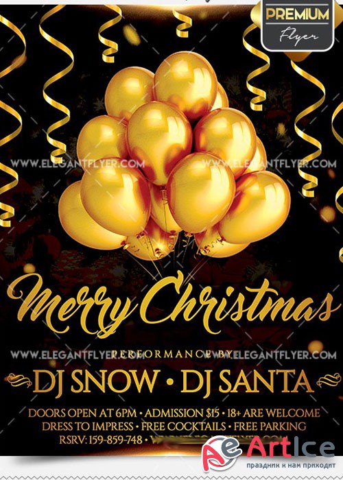 Merry Christmas Flyer PSD V11 Template + Facebook Cover