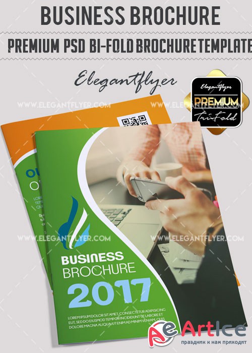 Business Premium Bi  Fold PSD V15 Brochure Template