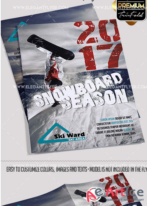 Winter Sport Premium Bi-Fold PSD V11 Brochure Template