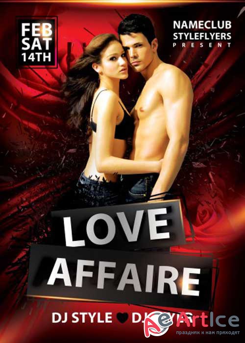 Love Affaire PSD V7 Flyer Template with Facebook Cover