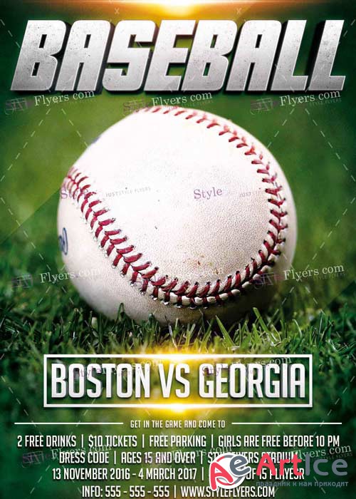 Baseball League PSD V11 Flyer Template