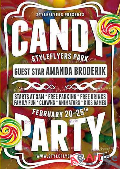 Candy Party PSD V4 Flyer Template