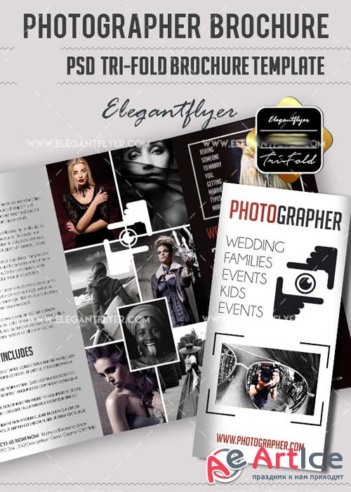 Photographer PSD V6 Tri-Fold PSD Brochure Template