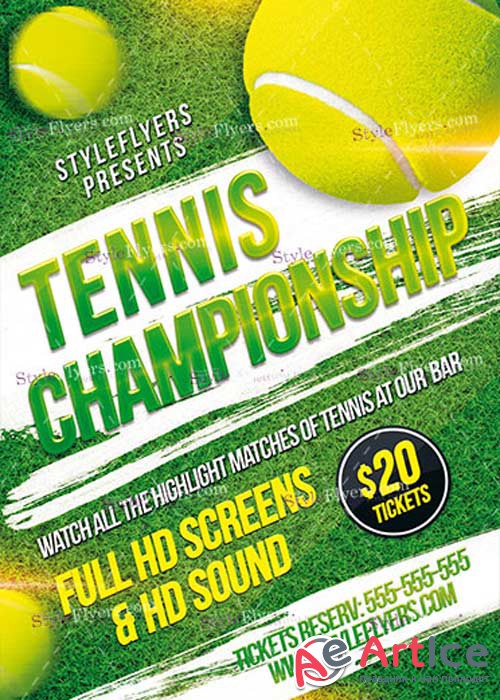 Tennis Championship PSD V5 Flyer Template