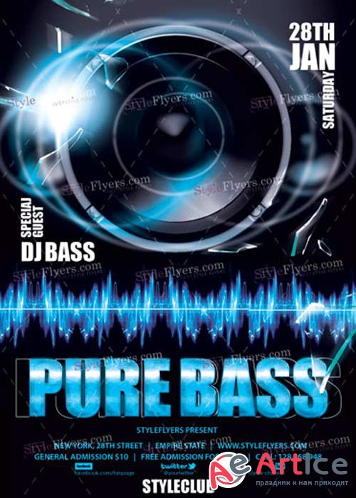 Pure Bass PSD V5 Flyer Template