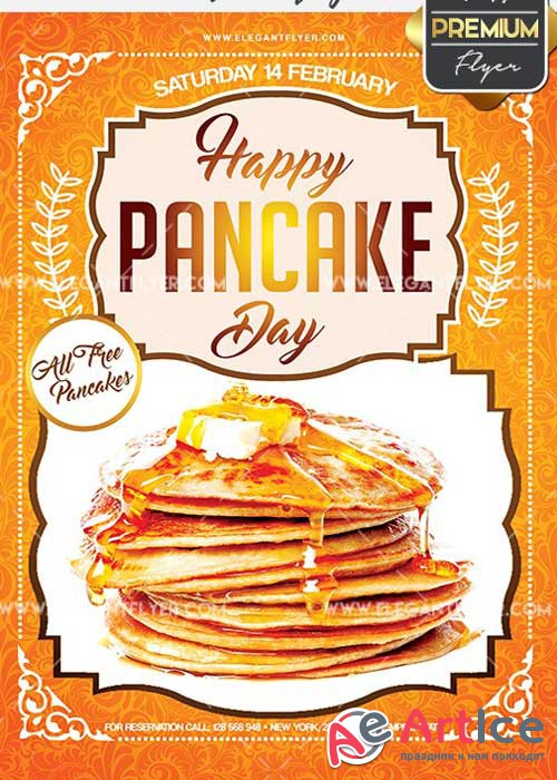 Pancake Day Flyer PSD V2 Template + Facebook Cover