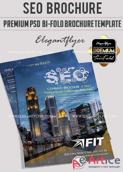 SEO Premium Bi-Fold PSD V4 Brochure Template