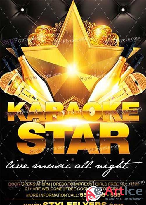 Karaoke Star PSD V16 Flyer Template