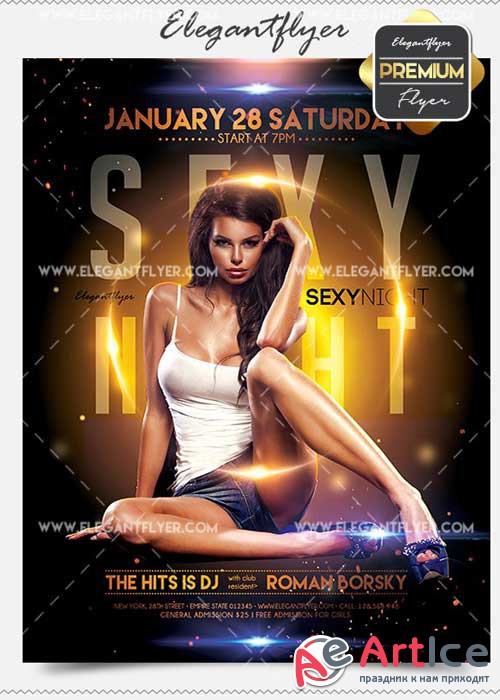 Sexy Night Flyer PSD V02 Template + Facebook Cover
