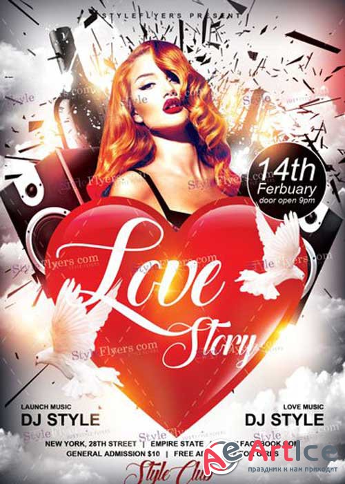 Love Story PSD V17 Flyer Template