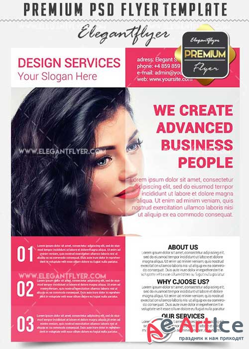 Design Services Business Flyer PSD V5 Template + Facebook Cover
