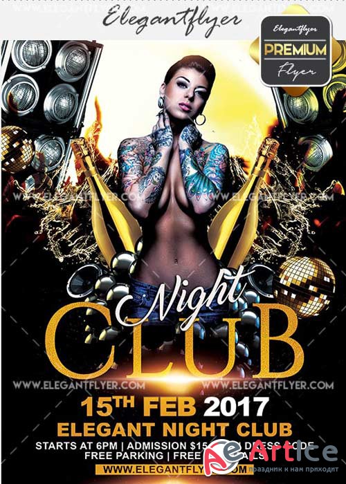 Night Club Flyer PSD V21 Template + Facebook Cover