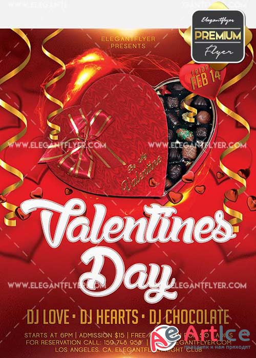 Valentines Day Flyer PSD V34 Template + Facebook Cover