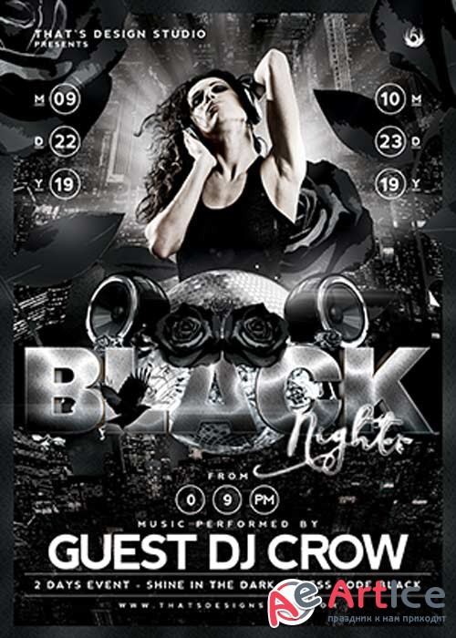 Black Night Party V14 Flyer Template