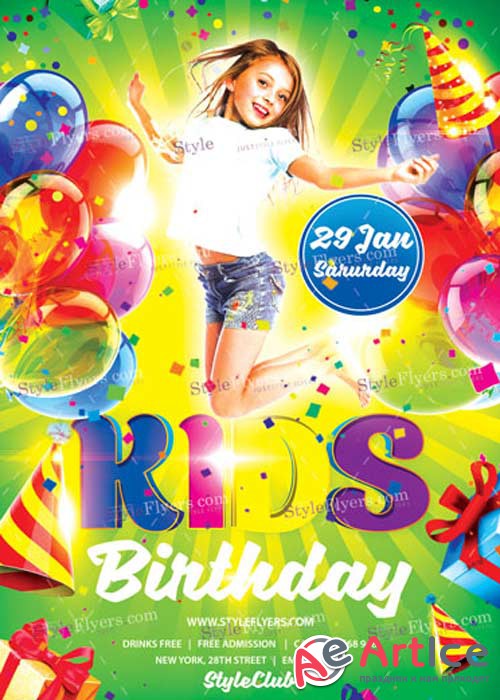 Kids Birthday V15  PSD Flyer Template
