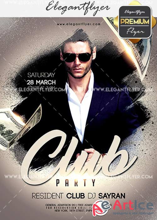 Club Party V03 Flyer PSD Template + Facebook Cover