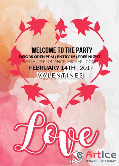 Valentines Party Flyer V41 Template