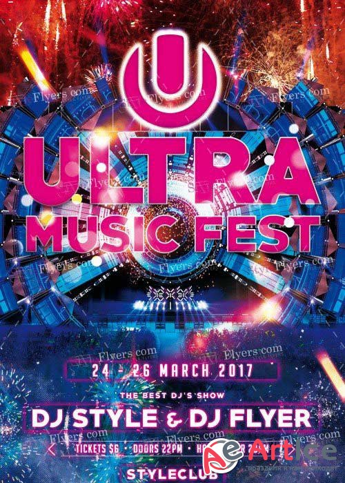 Ultra Music Fest V5 PSD Flyer Template