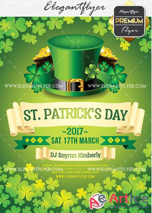 St. Patricks Day 2017 V1 Flyer PSD Template + Facebook Cover