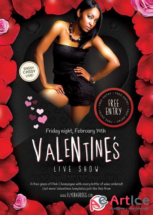 Valentines Live Show V2 Flyer PSD Template