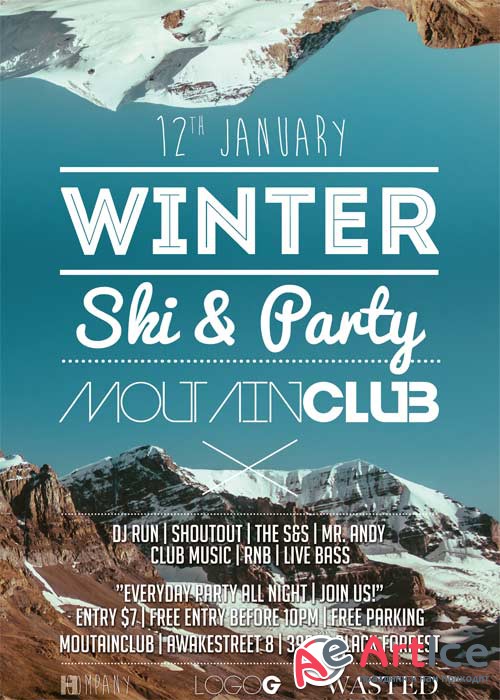 Winter Ski Party V17 Flyer Template