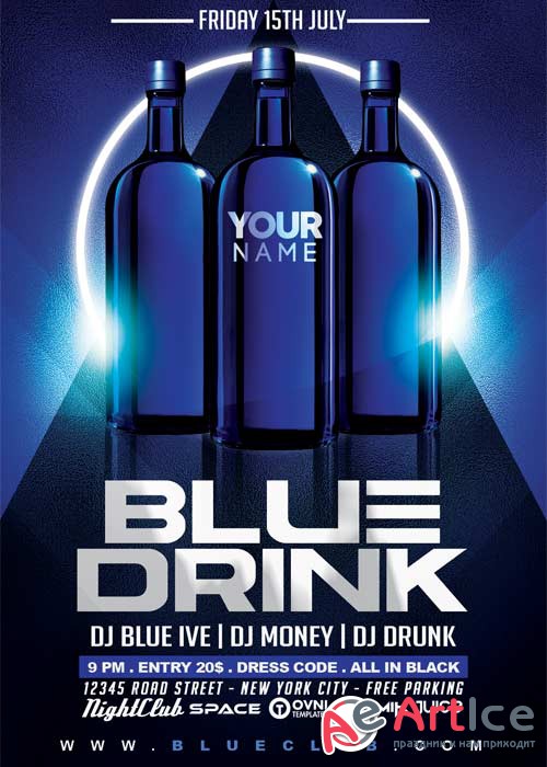 BLUE DRINK V9 Flyer Template