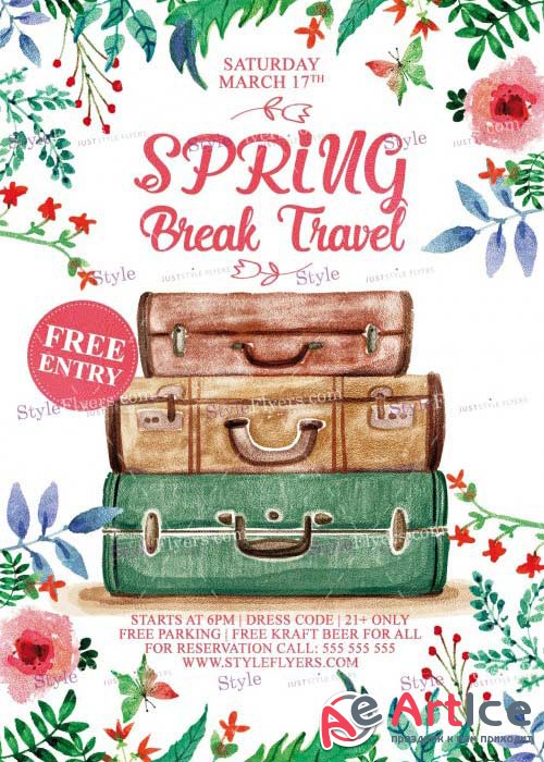 Spring Brake Travel V1 PSD Flyer Template