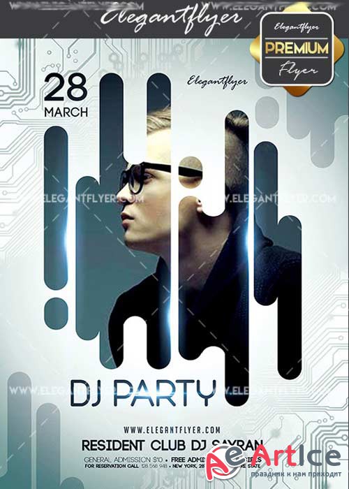 DJ Party V15 Flyer PSD Template + Facebook Cover