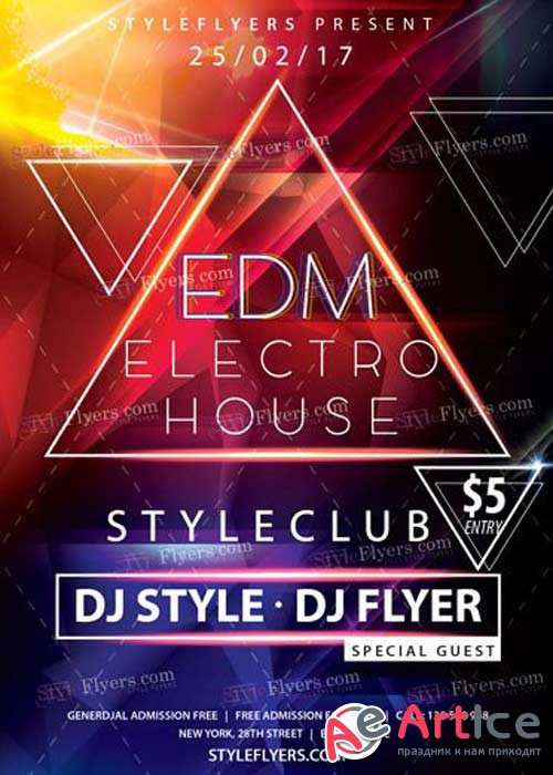 EDM Electro House PSD V12 Flyer Template