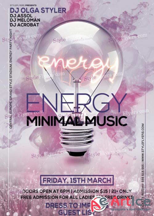 Energy Minimal Music PSD V9 Flyer Template